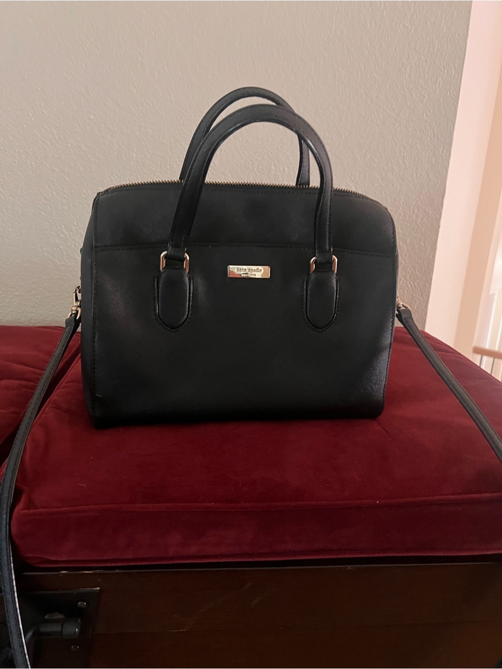 kate spade Black Satchel with Gold Hardware